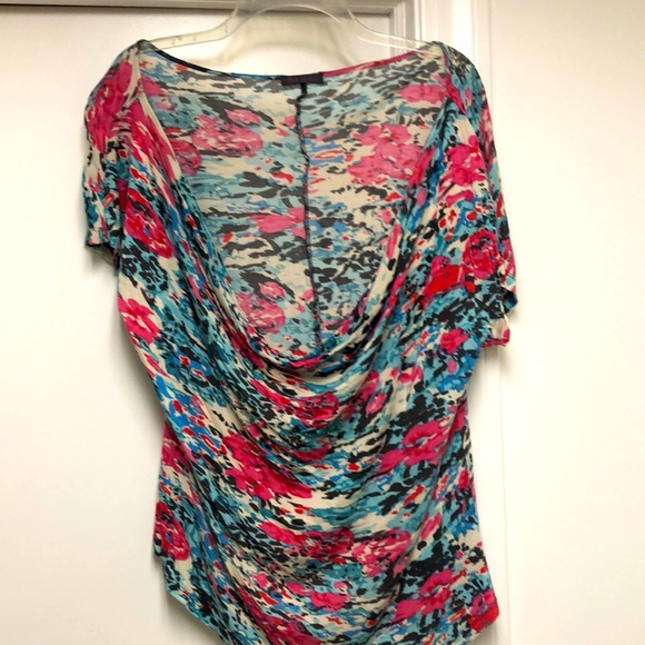 Fire Los Angeles Tops - Fire cotton blend, stretchy, low-cut, floral, print, great over cami, some wear